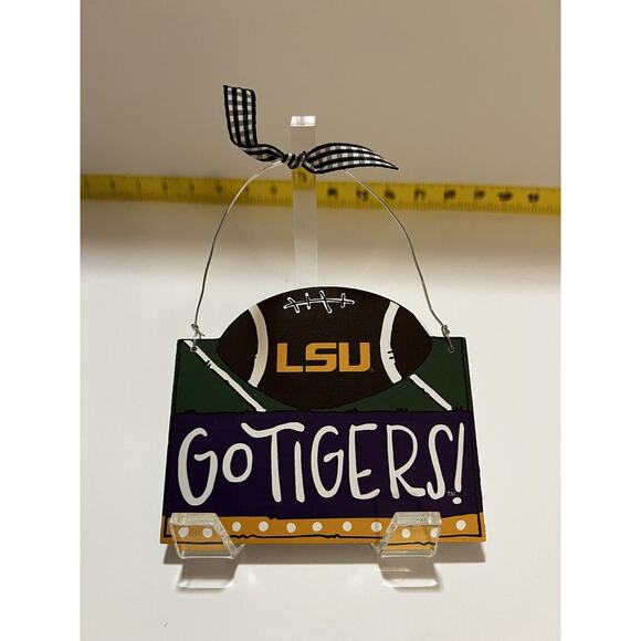 LSU Tigers￼￼ Christmas Ornament NCAA Football Wooden Decoration New - Picture 3 of 3
